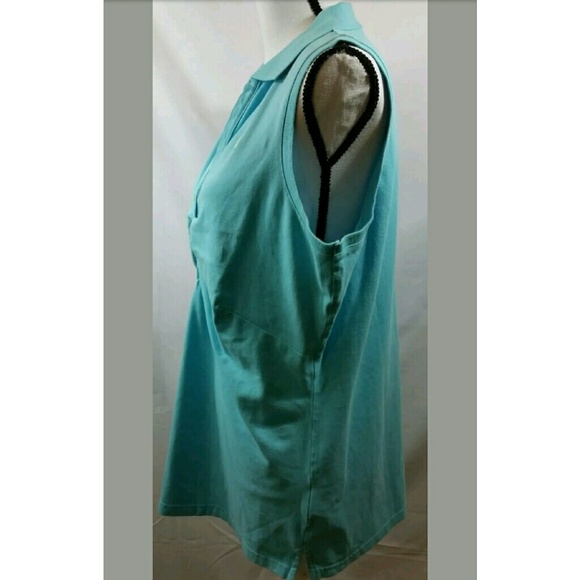 Eddie Bauer plus size 1X blue yellow top - Picture 3 of 8